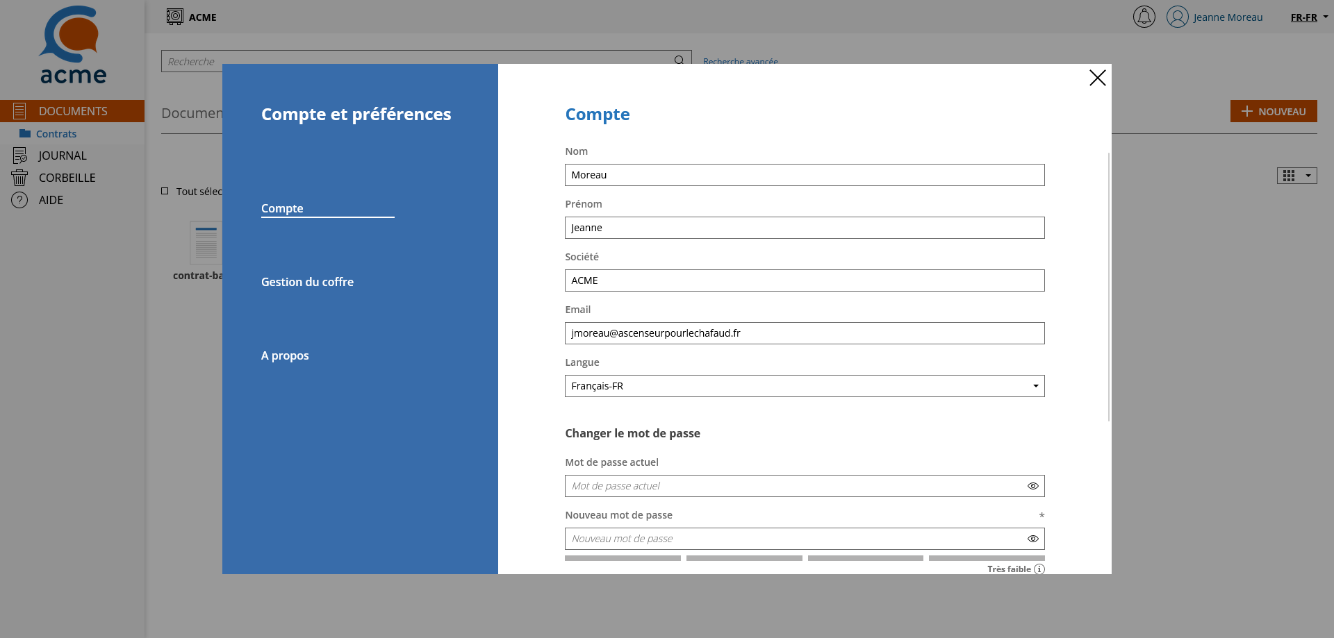Module infos utilisateur
