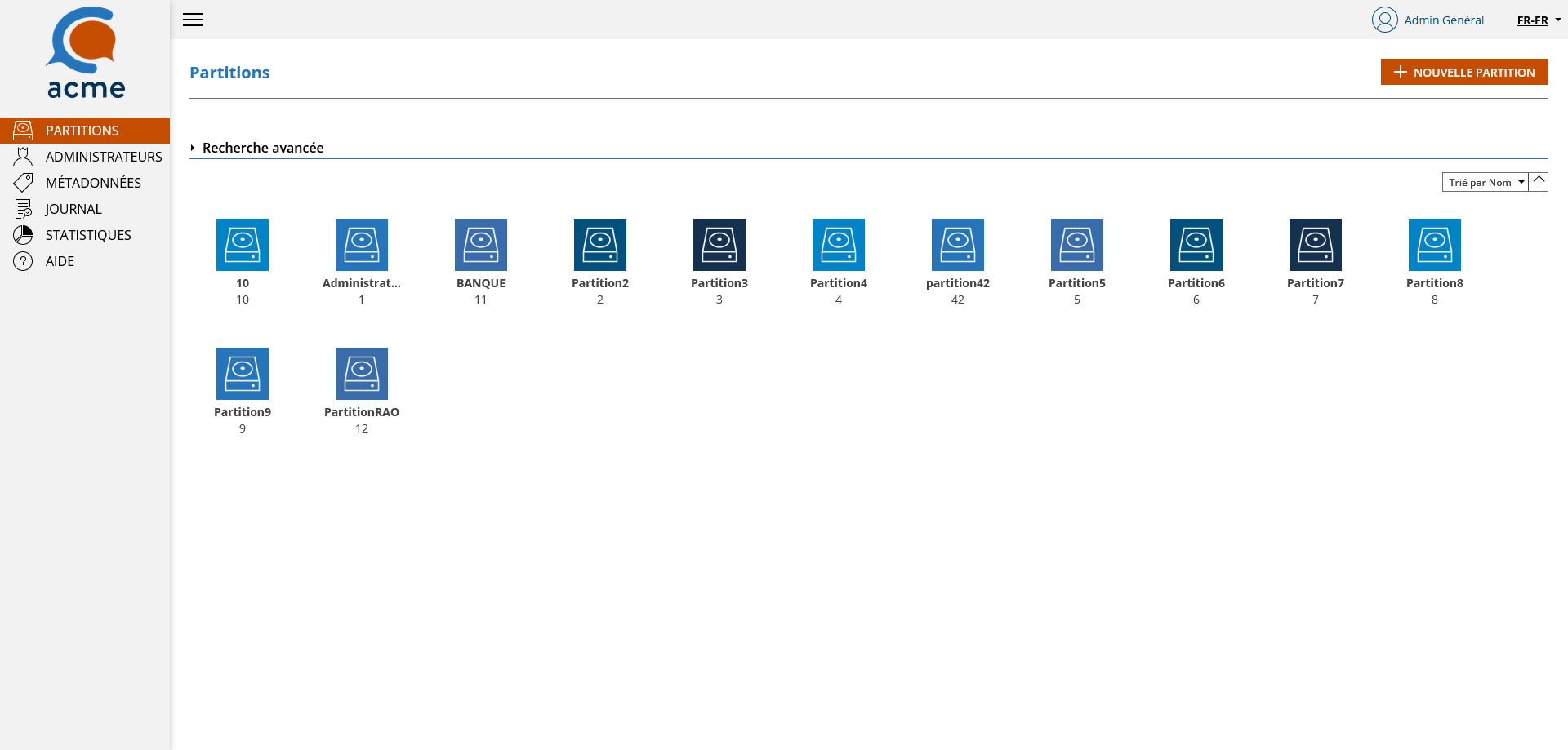 Liste des partitions